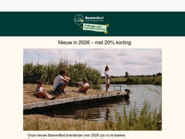 Nog maar 2 dagen: 20% korting op onze nieuwe boerderijen