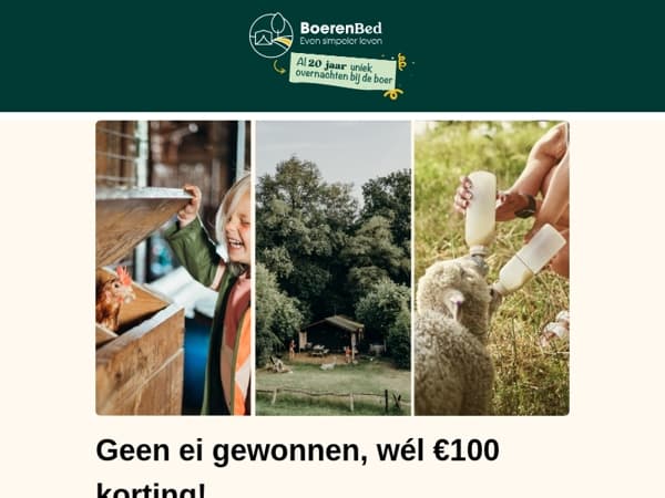 Geen ei, wel €100 korting op jouw getaway 🐣
