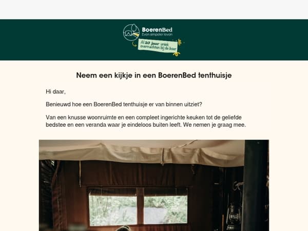 Neem een kijkje in een BoerenBed tenthuisje 👀