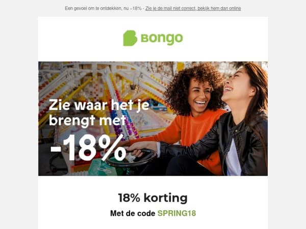 Volg het gevoel, −18% wacht op je 
