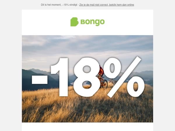 Laatste kans op −18% 