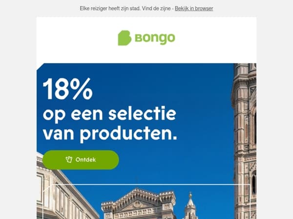 Al een bestemming in gedachten? -18% op Europese verblijven