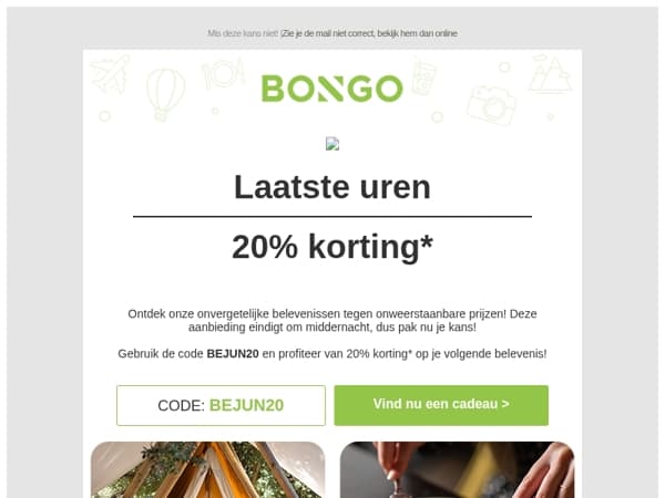 Laatste uren 20% korting 🎉 