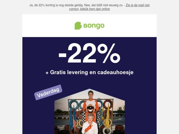 Wat je vader nooit voor zichzelf zou kopen. 22% korting bij Bongo
