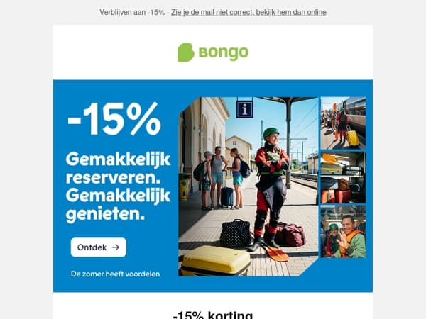 Jouw zomervakantie, nu 15% goedkoper