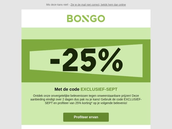 Laatste uren 25% korting 🎉 