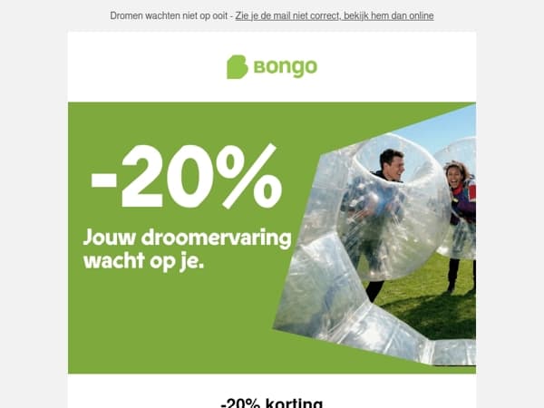 Julitraktatie: 20% korting op de ervaring die je verdient