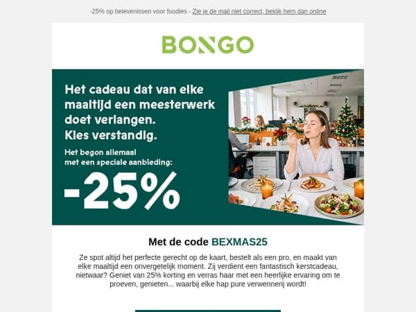 Trakteer haar op een smakelijke kerst 🎁 