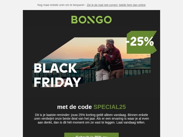 25% korting eindigt vanavond — mis je moment niet ✨ 