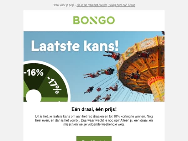 Laatste kans om tot -18% te winnen