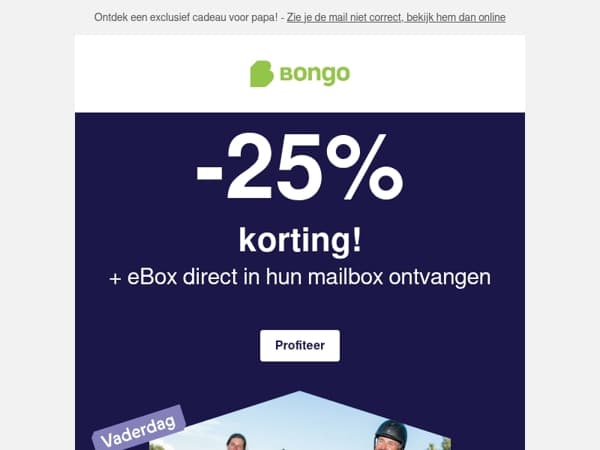 25% korting bij Bongo. Het grote moment komt eraan. Heb je alles geregeld?