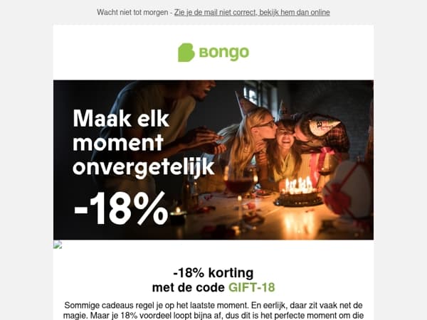 Laatste kans op 18% voordeel ⏰ 