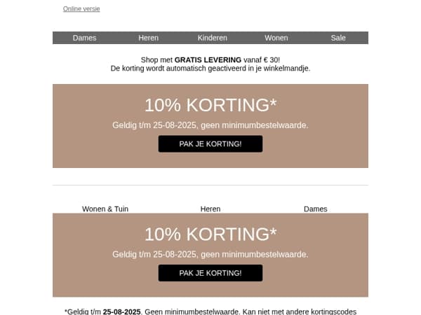 Je 10% korting loopt af!