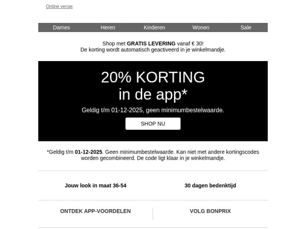 ⏳ Eindigt vandaag: 20% korting in de app