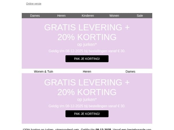 For XMAS: -20% op jurken & gratis levering