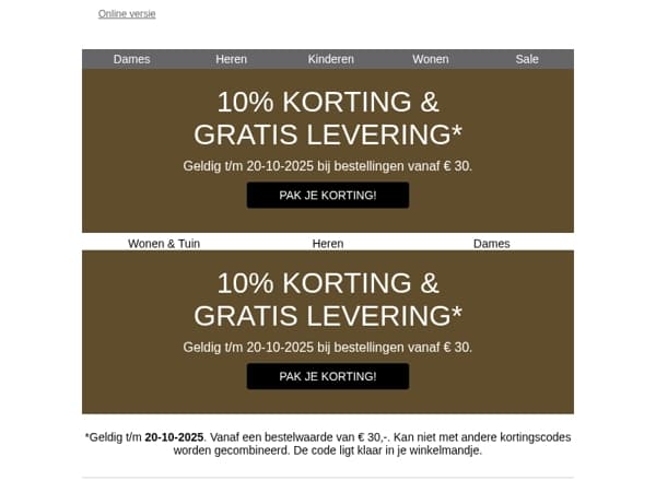 10% korting & gratis levering = perfect!