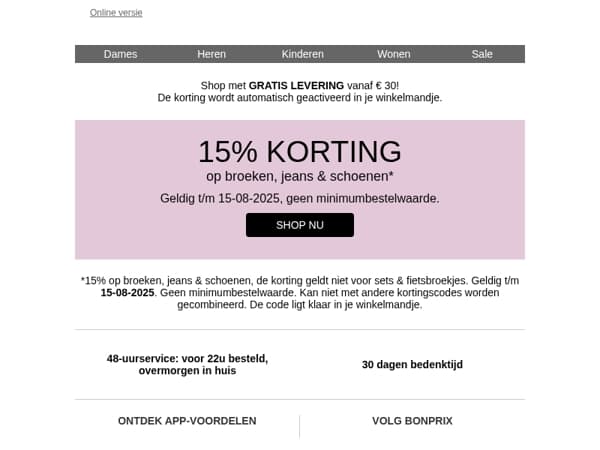 15% korting op je favorieten💕