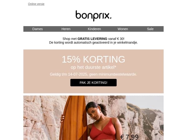 Laatste kans: -15% op het duurste artikel
