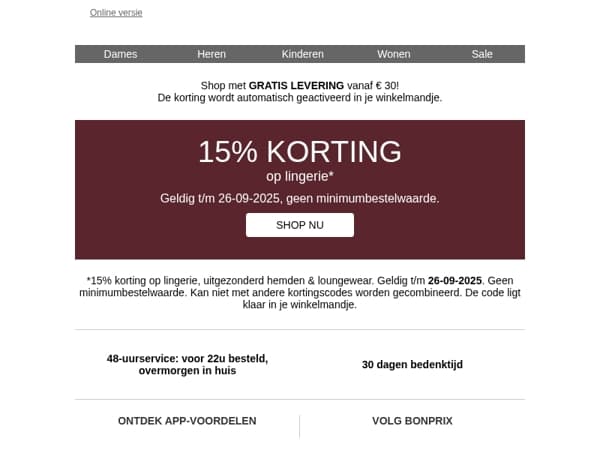 15% korting – bespaar nu ✨