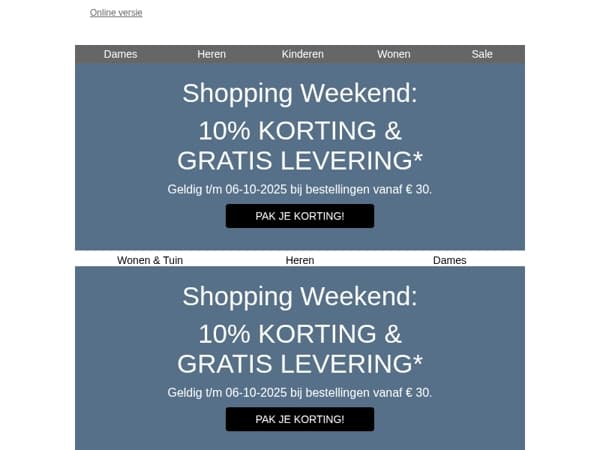 Mis 't niet: 10% korting & GRATIS levering
