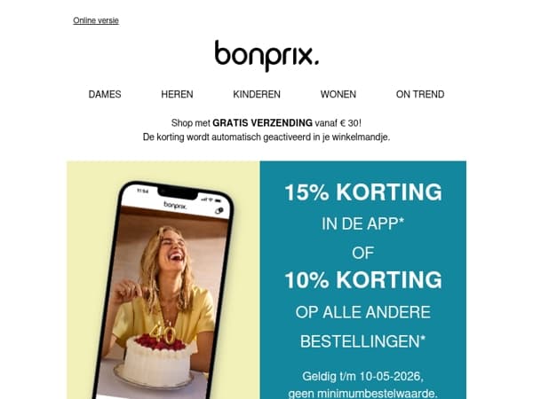 Alleen vandaag nog: 15% korting en gratis verzending!