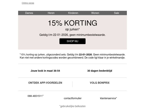 15% korting voor jou 🤍