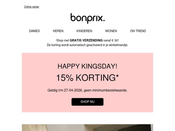 Happy Kingsday! 15% korting voor jou