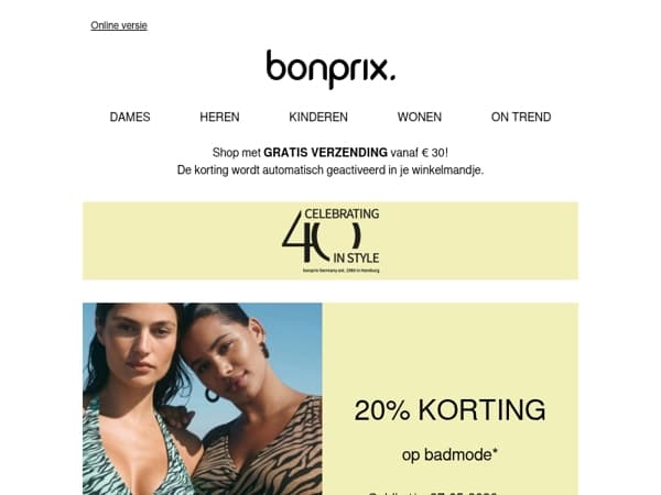 20% korting op badmode 🩱🌴
