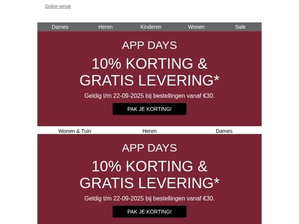 Exclusief in de app: -10% & gratis levering ✨