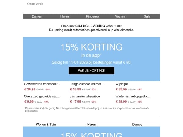 -15%: nu al in de app 📱