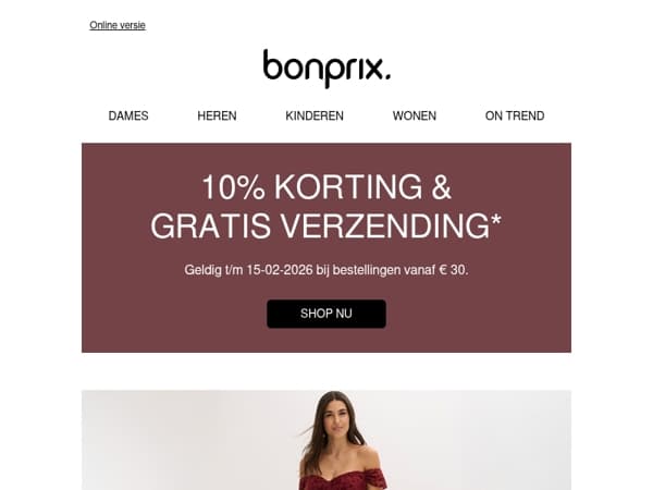 Alleen vandaag: 10% korting & gratis verzending