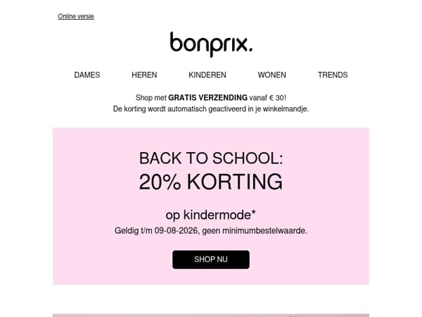 Wees er snel bij: 20% korting op kindermode