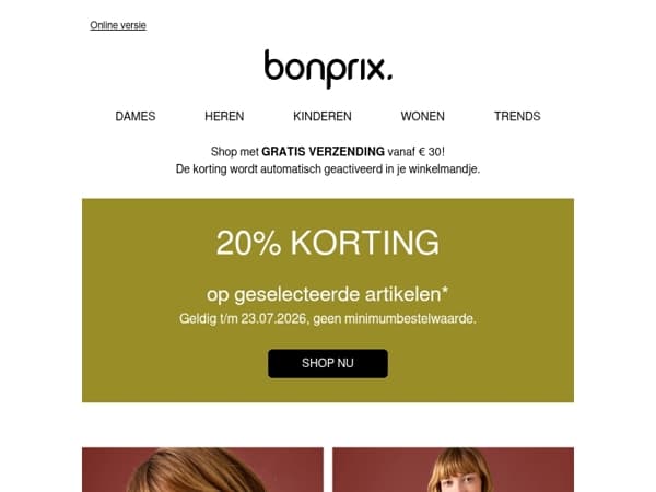 20% korting op geselecteerde items