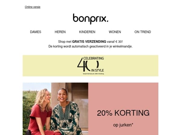 20% korting op alle jurken 💃