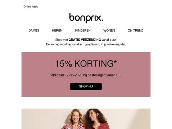 Krijg nu 15% korting op je volledige bestelling!