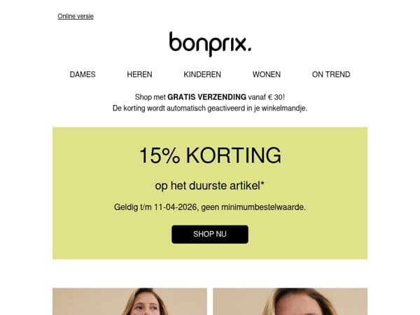 Laatste kans: 15% korting op …