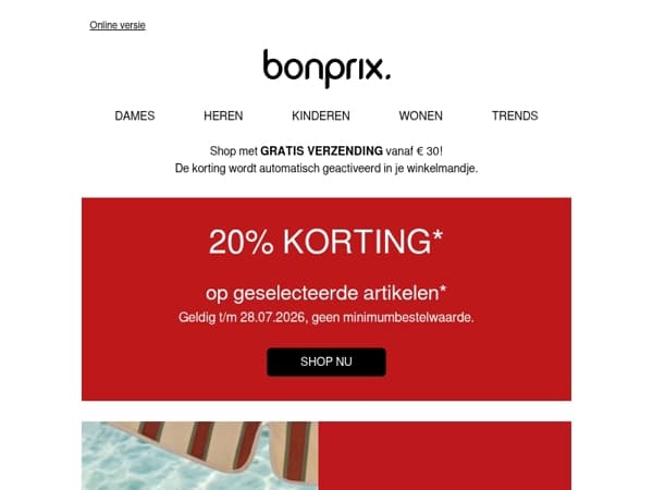 Mis het niet: 20% korting op geselecteerde artikelen