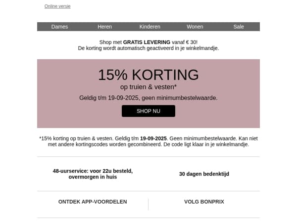 ⏰Je 15% korting loopt zo af