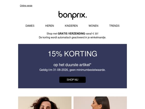 Back to school:  15% korting