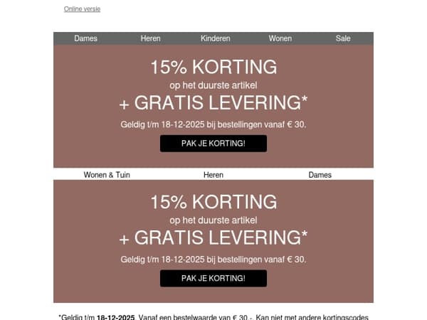 Exclusief: -15% op je lievelingsitem 💗