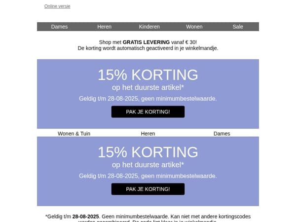 -15% op je duurste item | Jouw Trend Guide