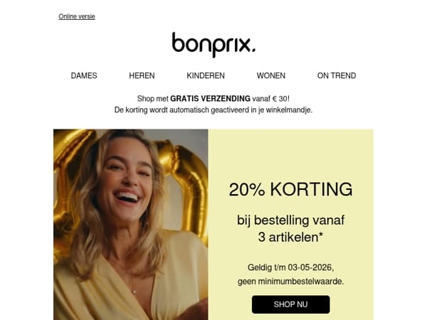 Sla je slag: 20% korting bij bestelling van 3 artikelen!