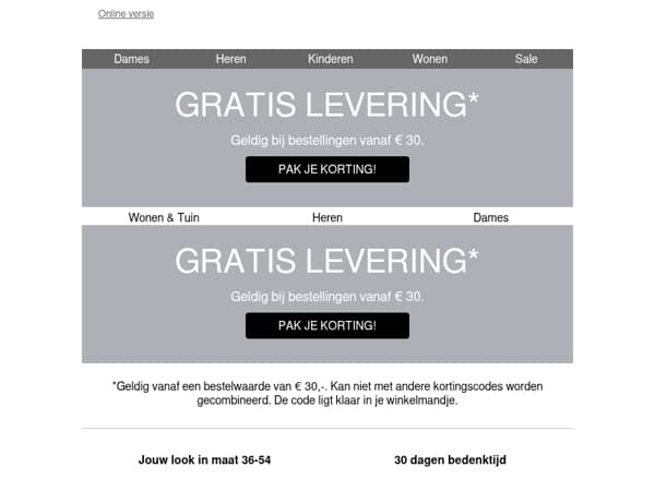 Speciaal voor jou: gratis levering!