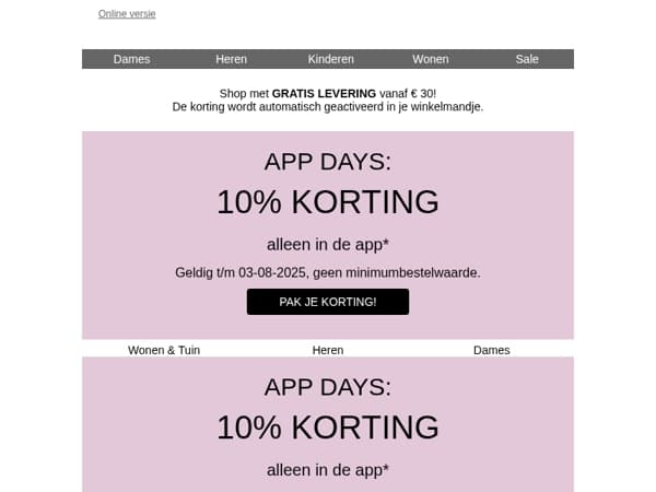 App Days zijn gestart 🤩 Pak 10% korting