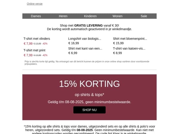 ⏰Jou 15% extra korting eindigt binnenkort