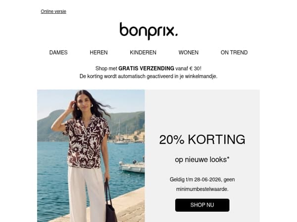 Zomerdeal: 20% korting op nieuwe looks 🌞