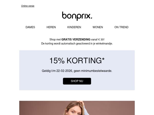 Alleen vandaag nog: 15% korting