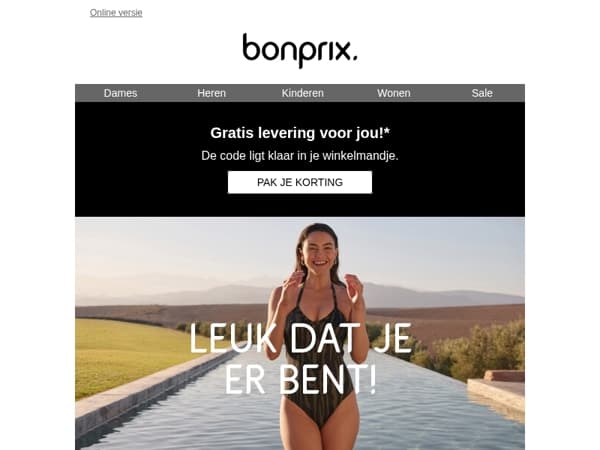 Welkom: gratis levering voor jou! ♡