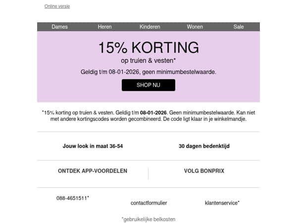 Nieuw voor jou: 15% korting ✨