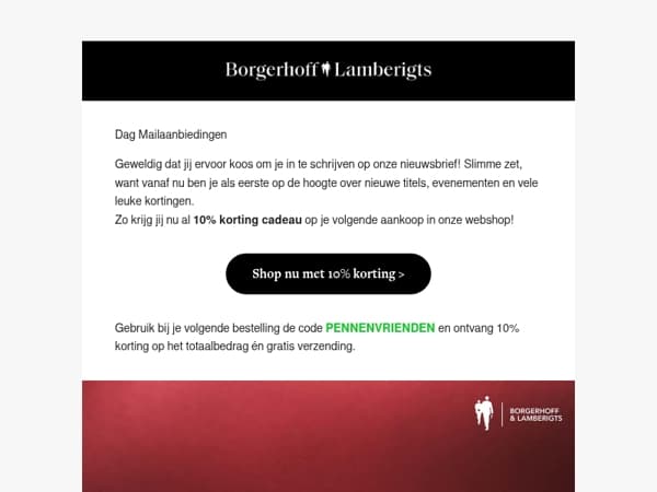 Je ontvangt vanaf nu de Borgerhoff & Lamberigts nieuwsbrief